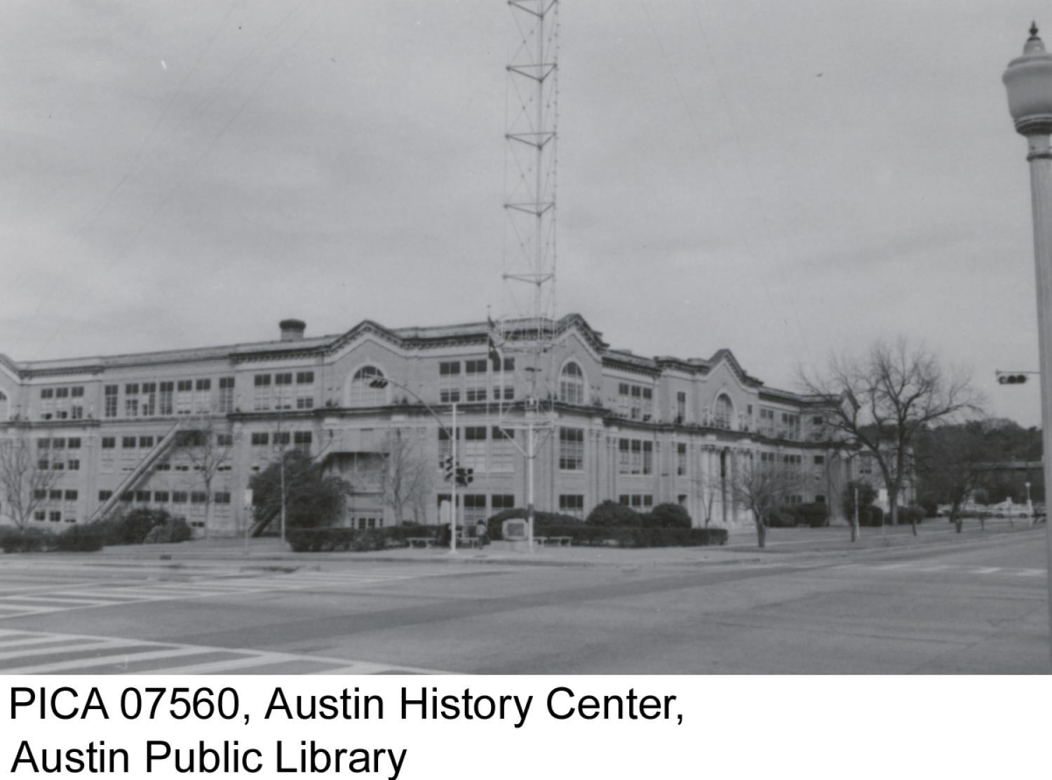 [Exterior Austin High School from the corner of 12th Street and Rio Grande Street]
                                                
                                                    [Sequence #]: 1 of 1
                                                