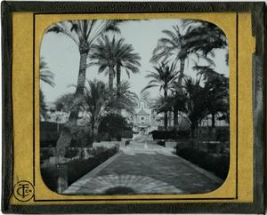 Primary view of object titled 'Glass Slide of Country Palace of Charles V (Seville, Spain)'.