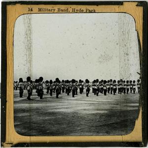Glass Slide of Military Band in Hyde Park (London, England)