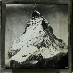 Primary view of object titled 'Glass Slide of the Matterhorn (Switzerland & Italy)'.