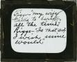Thumbnail image of item number 1 in: 'Glass Slide of a Cartoon Caption (Figgs and Riggs)  (handwritten note on glass)'.