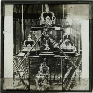 Glass Slide of Crown Jewels in Tower of London (England)