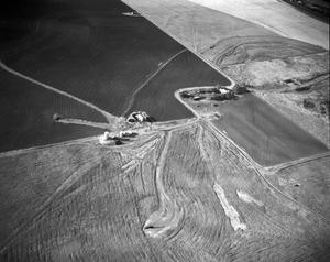 Primary view of object titled 'Aerial Photograph of Tanks and Agricultural Land near Abilene, Texas'.