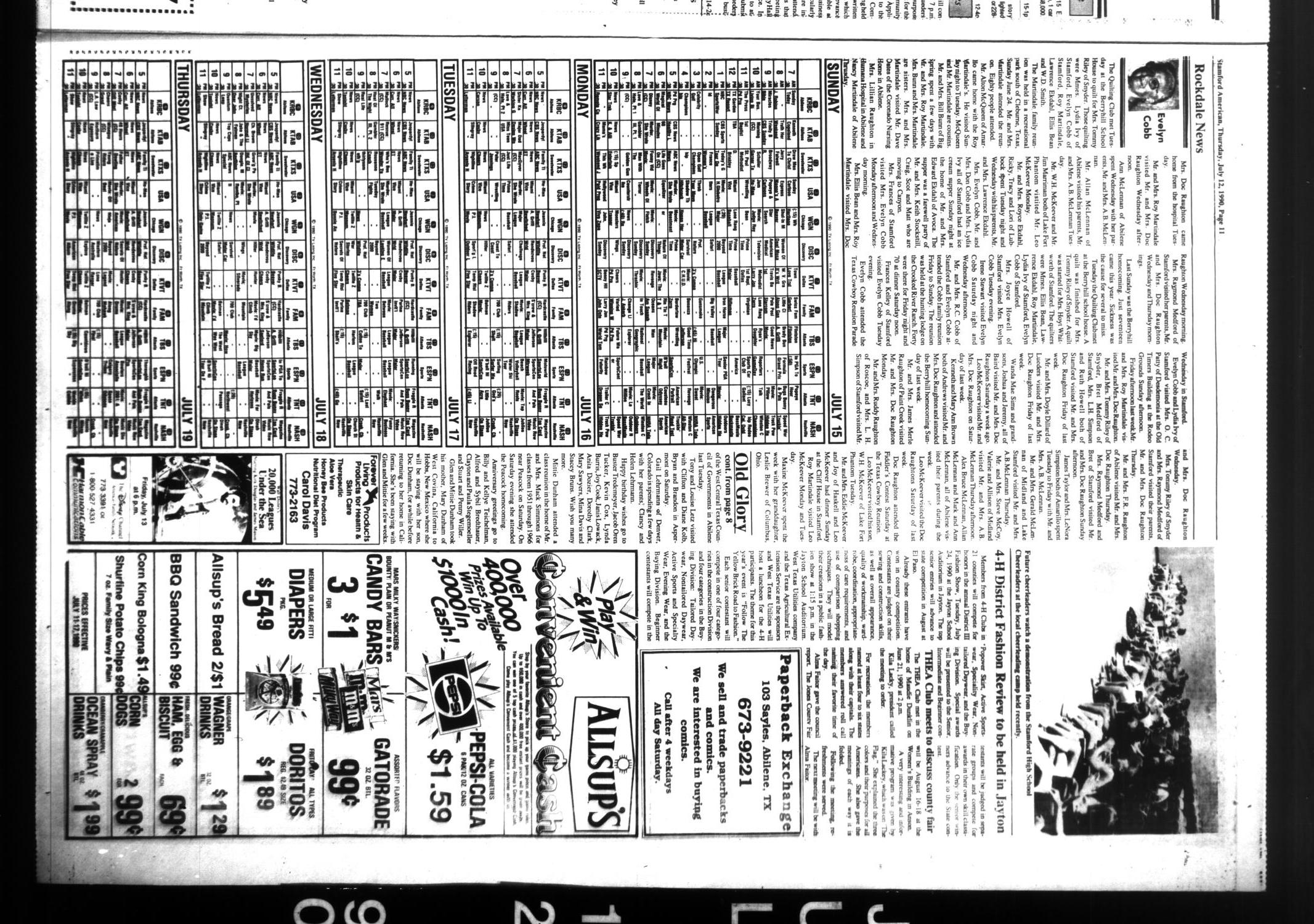 Stamford American (Stamford, Tex.), Vol. 69, No. 15, Ed. 1 Thursday, July 12, 1990
                                                
                                                    [Sequence #]: 11 of 12
                                                