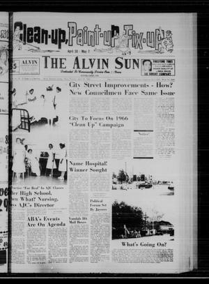 Primary view of object titled 'The Alvin Sun (Alvin, Tex.), Vol. 76, No. 38, Ed. 1 Thursday, April 28, 1966'.