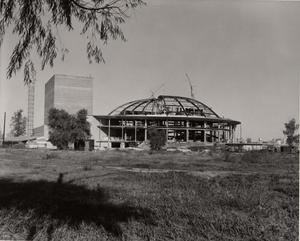 Primary view of object titled '[Municipal Auditorium under construction]'.
