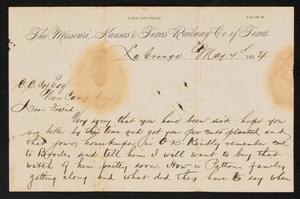 [Letter from Harry Rawson to C. C. Cox, May 4, 1894]