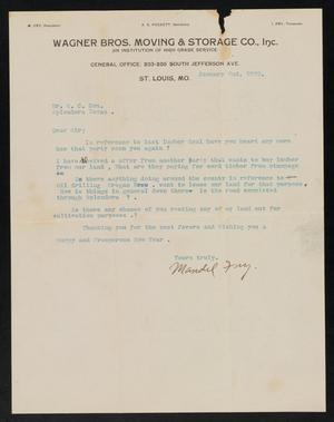 [Letter from Mandel Fry to C. C. Cox, January 2, 1923]