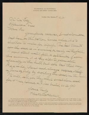 [Letter from Haskell and Haskell to C. C. Cox, May 12, 1921]