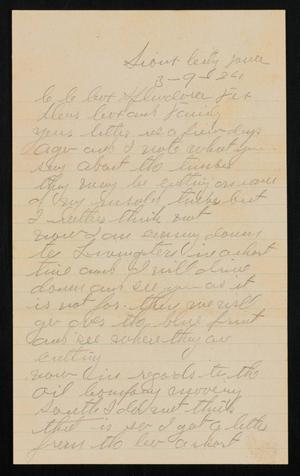 [Letter from C. F. Maynard to C. C. Cox, March 9, 1924]