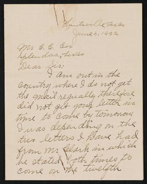 [Letter from Viola Mitchell to C. C. Cox, June 4, 1922]