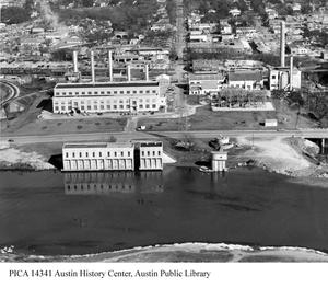 [Aerial View of Power Plant from Across the Lake]
