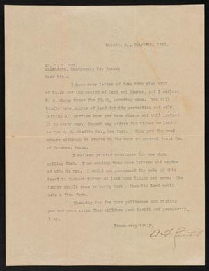 Primary view of object titled '[Letter from A. F. Curtis to C. C. Cox, July 11, 1911]'.