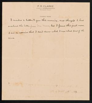 [Letter from P. R. Clarke to C. C. Cox, May 8, 1922]