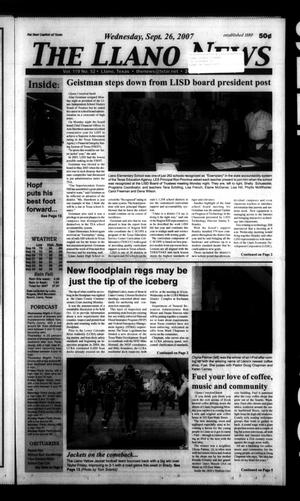 The Llano News (Llano, Tex.), Vol. 119, No. 52, Ed. 1 Wednesday, September 26, 2007