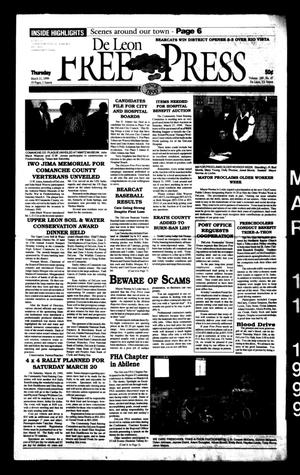 Primary view of object titled 'De Leon Free Press (De Leon, Tex.), Vol. 109, No. 37, Ed. 1 Thursday, March 11, 1999'.