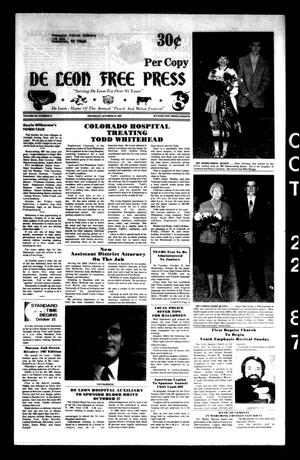 Primary view of object titled 'De Leon Free Press (De Leon, Tex.), Vol. 101, No. 21, Ed. 1 Thursday, October 22, 1987'.