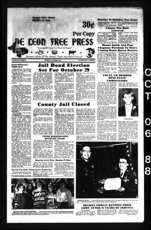 Primary view of object titled 'De Leon Free Press (De Leon, Tex.), Vol. 101, No. 19, Ed. 1 Thursday, October 6, 1988'.