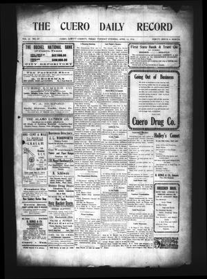 The Cuero Daily Record (Cuero, Tex.), Vol. 32, No. 87, Ed. 1 Tuesday, April 12, 1910