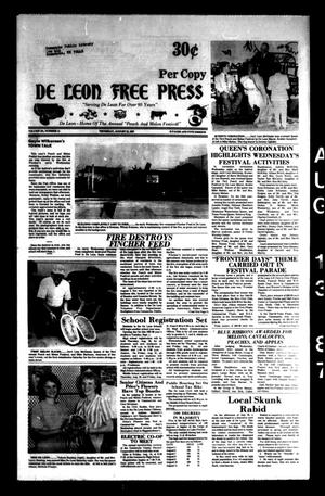 Primary view of object titled 'De Leon Free Press (De Leon, Tex.), Vol. 101, No. 11, Ed. 1 Thursday, August 13, 1987'.
