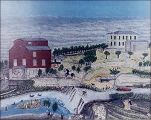 [Painting of Barton Springs and Mill]