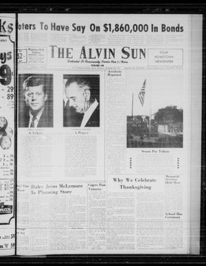 Primary view of object titled 'The Alvin Sun (Alvin, Tex.), Vol. 74, No. 17, Ed. 1 Thursday, November 28, 1963'.