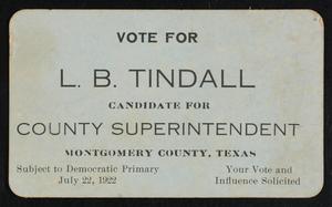 [L. B. Tindall Campaign Card]