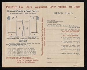 Primary view of object titled '[Order form for book covers from the University Publishing Company, Blank #2]'.
