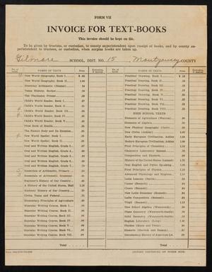 [Invoice for Free Textbooks to Gilmore School, October 1, 1921]