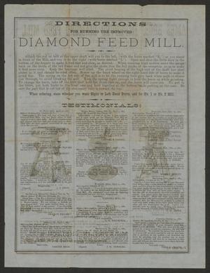 Primary view of object titled 'Directions for Running the Improved Diamond Feed Mill'.