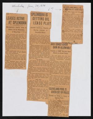 Primary view of object titled '[Clippings: Splendora Oil Lease]'.