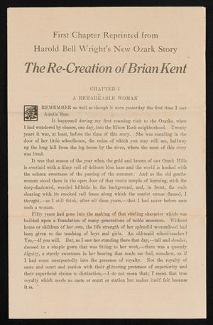 Primary view of object titled '[The Re-Creation of Brian Kent, Chapter One]'.