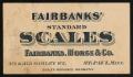 Text: [Fairbanks' Standard Scales Business Card]