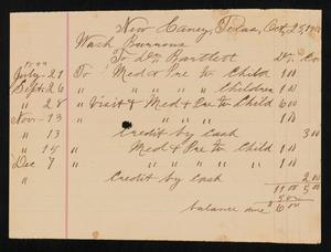 Primary view of object titled '[Medical Bill for Washington Burrows, October 25, 1901]'.