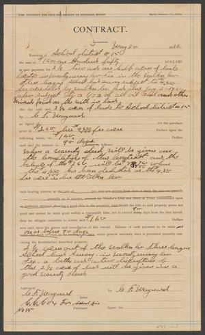 Primary view of object titled '[Contract for Sale of Land by C. F. Maynard to Montgomery County School District 15]'.
