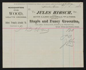 Primary view of object titled '[Invoice for 2 bales of hay]'.