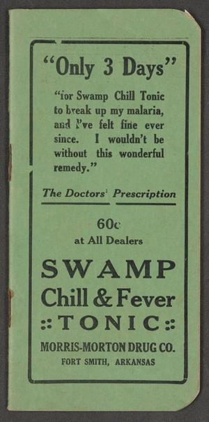Primary view of object titled '[Swamp Chill and Fever Tonic Notebook]'.