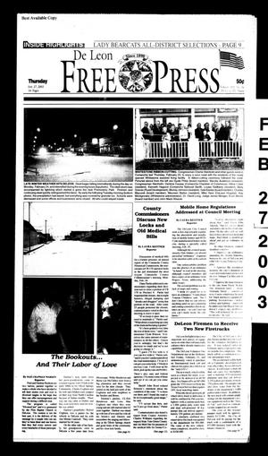 De Leon Free Press (De Leon, Tex.), Vol. 113, No. 34, Ed. 1 Thursday, February 27, 2003