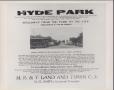 Photograph: [Hyde Park Advertisement]