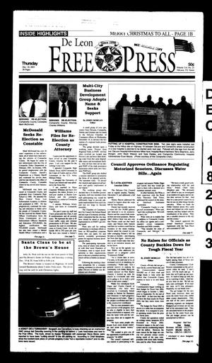De Leon Free Press (De Leon, Tex.), Vol. 114, No. 25, Ed. 1 Thursday, December 18, 2003