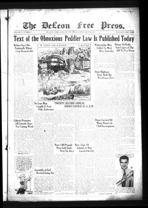 Primary view of object titled 'The DeLeon Free Press. (De Leon, Tex.), Vol. 42, No. 4, Ed. 1 Friday, July 24, 1931'.