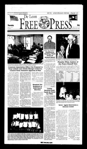 Primary view of object titled 'De Leon Free Press (De Leon, Tex.), Vol. 112, No. 40, Ed. 1 Thursday, April 11, 2002'.