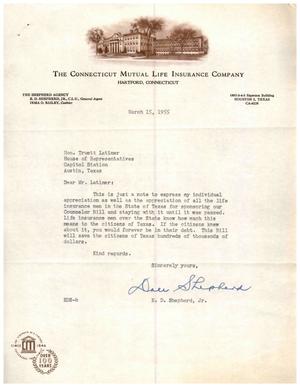 [Letter from E. D. Shepard, Jr., to Truett Latimer, March 15, 1955]