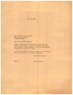 [Letter from Truett Latimer to Mr. and Mrs. R. W. Strole, May 19, 1955]