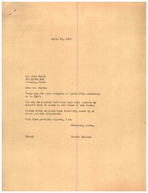 [Letter from Truett Latimer to Dr. Phil Smith, April 29, 1955]
