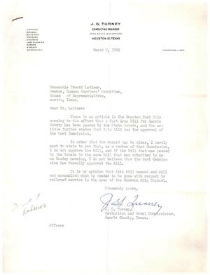[Letter from J. G. Turney to Truett Latimer, March 9, 1955]