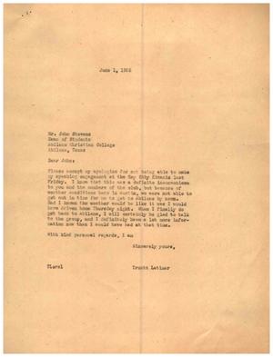 [Letter from Truett Latimer to John Stevens, June 1, 1955]