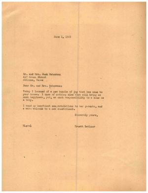 [Letter from Truett Latimer to Mr. and Mrs. Jack Roberson, June 1, 1955]