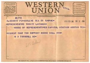 [Letter from M. D. Turnbull to Truett Latimer, February 26, 1955]