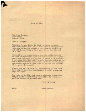 [Letter from Truett Latimer to Mr. E. J. Thompson, March 24, 1955]